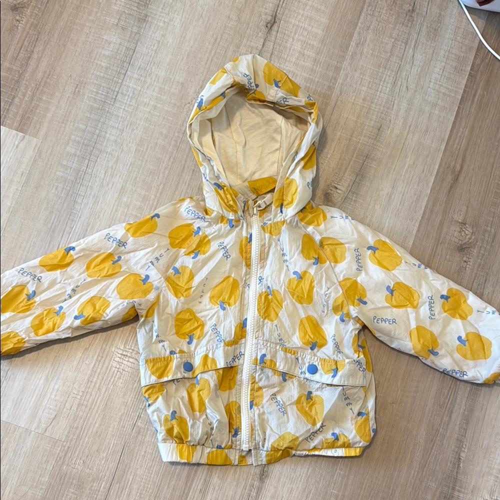 Zara Yellow and Cream Pepper Print, Spring Jacket